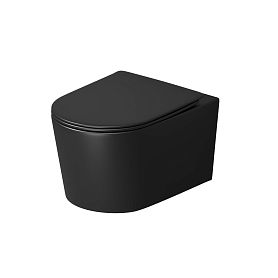 Унитаз Grossman Tornado GR-4499 BMSQ подвесной, безободковый, с сиденьем микролифт, цвет черный матовый - фото 1