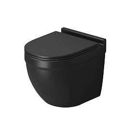 Унитаз Grossman Tornado GR-4483 BMSQ подвесной, безободковый, с сиденьем микролифт, цвет черный матовый - фото 1