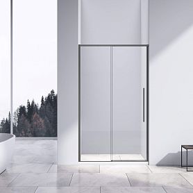 Душевая дверь Vincea Slim-N VDS-4SN 120x195, стекло прозрачное, профиль вороненая сталь - фото 1