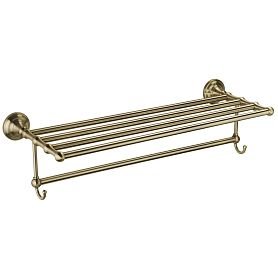Полка Fixsen Retro FX-83815A, с крючками, 60 см, цвет античная латунь - фото 1
