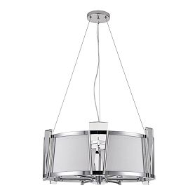 Подвесная люстра Arte Lamp Grato A4079LM-6CC, арматура хром, плафон ткань белая - фото 1