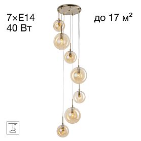 Подвесной светильник Citilux Томми CL102073, арматура бронза, плафоны стекло шампань - фото 1