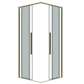 Душевой уголок Grossman Galaxy 300.K33.01.1010.32.00 100х100, стекло прозрачное, профиль золото сатин - фото 1