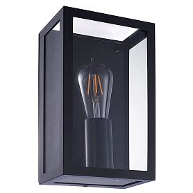 Уличный настенный светильник Arte Lamp Belfast A4569AL-1BK, арматура черный, плафон стекло прозрачное - фото 1