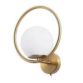 Бра Arte Lamp Matisse A7741AP-1AB, арматура античная бронза, плафон стекло белое - фото 1
