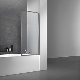 Шторка на ванну Vincea VSB-41 70x140, стекло прозрачное, профиль вороненая сталь - фото 1