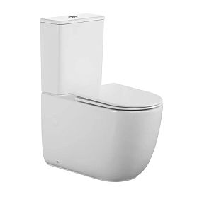 Унитаз CeruttiSPA Mirko Tornado CT11090 напольный, безободковый, смыв Торнадо, с сиденьем микролифт, цвет белый - фото 1