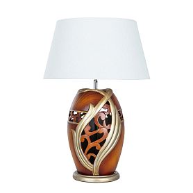Декоративная настольная лампа Arte Lamp Ruby A4064LT-1BR, арматура коричневый, плафон ткань бежевая - фото 1