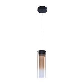 Подвесной светильник Arte Lamp Lanterna A3606SP-8BK, арматура черная, плафон стекло янтарное - фото 1