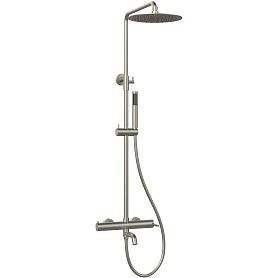 Душевая стойка Vincea Villa VSFS-1VL1BN, с верхним душем, смесителем, цвет брашированный никель - фото 1