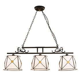 Подвесной светильник Citilux Дрезден CL409234, арматура коричневая, плафоны текстиль белый - фото 1