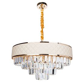 Подвесная люстра Arte Lamp Annabelle A1008LM-8GO, арматура золото, плафон хрусталь бежевый - фото 1