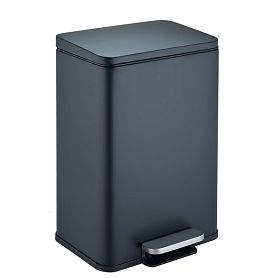Ведро для мусора Weltwasser GOLF BL 17L, нажимной механизм, крышка Soft Close, 17 литров, цвет черный матовый - фото 1