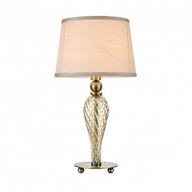 Интерьерная настольная лампа Maytoni Murano ARM855-TL-01-R, арматура цвет бронза / прозрачная, плафон ткань бежевая, 26х26 см - фото 1