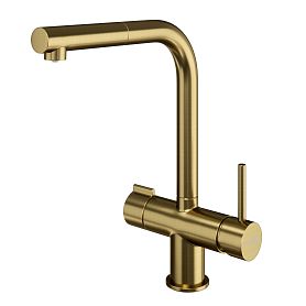 Смеситель WasserKRAFT A8987 для кухни, с выдвижным изливом, под фильтр, цвет золото матовое - фото 1