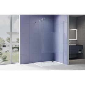 Перегородка для душа Акватек AQ.WI.120.3GM 120x200, стекло прозрачное с матовыми вставками, профиль оружейная сталь - фото 1