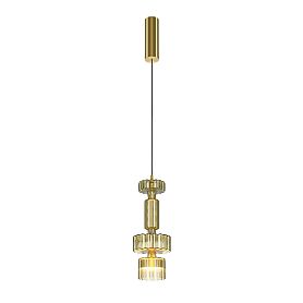 Подвесной светильник Maytoni Level MOD253PL-L18BS3K2, арматура латунь, профиль стекло коньячное - фото 1