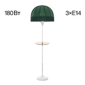 Торшер Citilux Базель CL407922T, арматура белая с золотом, плафоны текстиль зеленый - фото 1