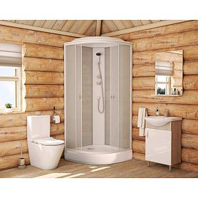 Душевая кабина Niagara Promo P90/13/MT 90х90, стекло матовое, профиль белый, с крышей - фото 1