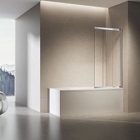 Шторка на ванну Vincea VSB-6E 90x140, стекло прозрачное, профиль хром - фото 1