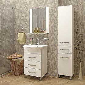 Мебель для ванной Mixline Диамант 55, цвет белый - фото 1