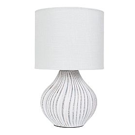 Декоративная настольная лампа Arte Lamp Nusakan A5034LT-1WH, арматура белый, плафон ткань белая - фото 1