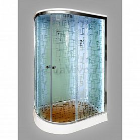 Душевая кабина Deto EM 1512 LED 120х80, стекло матовое с узором, профиль хром, с подсветкой, правая - фото 1