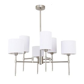 Подвесная люстра Arte Lamp Debora A4108LM-6SS, арматура матовое серебро, плафон ткань белая - фото 1