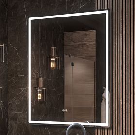 Зеркало Vigo Roberta Luxe 80x100, с подсветкой, функцией антизапотевания, диммером и часами - фото 1