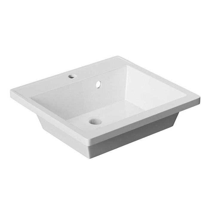 Раковина Mixline Рим 50x45, литьевой мрамор, цвет белый 