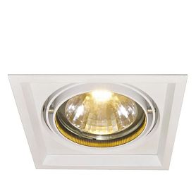 Точечный встраиваемый светильник Arte Lamp Technika A2134PL-1WH, арматура белая, плафон стекло белое - фото 1