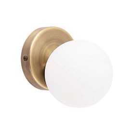 Бра Arte Lamp Bolla-Piccolo A3989AP-1AB, арматура античная бронза, плафон стекло белое - фото 1