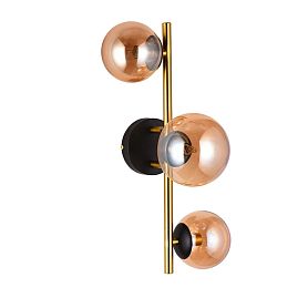 Потолочная люстра Arte Lamp Gemini A2243PL-3PB, арматура полированная медь, плафон стекло янтарное - фото 1