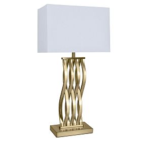 Декоративная настольная лампа Arte Lamp Veil A5061LT-1PB, арматура полированная медь, плафон ткань белая - фото 1