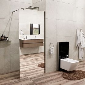 Душевая перегородка WasserKRAFT Rur 30W40-MR 120x200, стекло зеркальное, профиль графит - фото 1