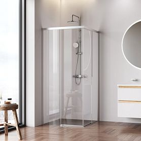 Душевой уголок AM.PM X-joy W94G-403-9090-МТ1К 90x90, стекло прозрачное, профиль хром матовый - фото 1