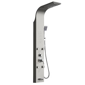 Душевая панель CeruttiSPA Victoria BR CT9980, с гидромассажем, цвет матовая нержавеющая сталь - фото 1