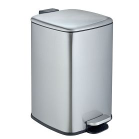 Ведро для мусора Weltwasser BERG MT 20L, нажимной механизм, крышка Soft Close, 20 литров, цвет матовая сталь - фото 1