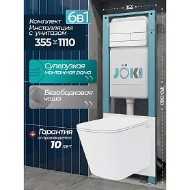 Комплект: Инсталляция JK511101+Кнопка JK942574MW белая+Verna JK3021022 белый унитаз - фото 1