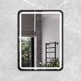 Зеркало Comforty Ситара 60, с подсветкой, функцией антизапотевания, цвет черный - фото 1