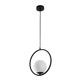 Подвесной светильник Arte Lamp Matisse A7741SP-1BK, арматура черный, плафон стекло белое - фото 1