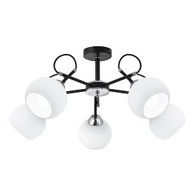 Потолочная люстра Citilux Стивен CL141251, арматура черная, плафоны стекло белое - фото 1