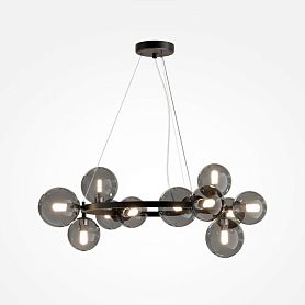 Подвесной светильник Maytoni Dallas MOD545PL-11B, арматура черная, плафон стекло дымчатое - фото 1