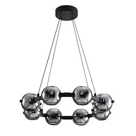 Подвесная люстра Arte Lamp Markab A2471LM-16BK, арматура черный, плафон стекло дымчатое - фото 1