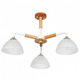 Подвесная люстра Arte Lamp Matthew A5032PL-3BR, арматура белая / коричневая, плафоны стекло белое, 65х65 см - фото 1