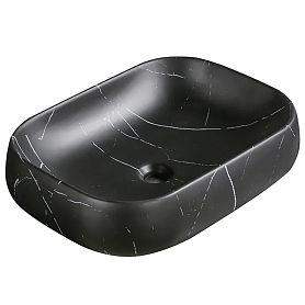 Раковина CeruttiSPA MMB1 СТ9544 накладная, 50x35 см, цвет мрамор черный матовый - фото 1