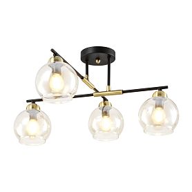 Потолочная люстра Citilux Анри CL124145, арматура черная, плафоны стекло прозрачное - фото 1