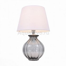 Прикроватная лампа ST Luce Calma SL968.404.01, арматура металл / стекло, цвет хром, плафон текстиль, цвет белый - фото 1