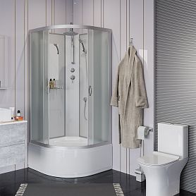 Душевая кабина Niagara Classic NG-2309-14BKT 100x100, стекло матовое, профиль серебро, без крыши - фото 1