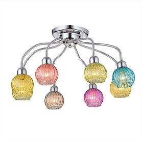 Потолочная люстра Citilux Попурри CL604181, арматура хром, плафоны стекло разноцветное - фото 1
